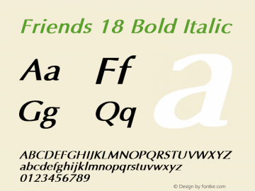 Friends 18 Bold Italic 1.0 Sun Apr 30 08:56:50 1995图片样张