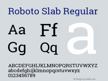 Roboto Slab Regular Version 1.100263; 2013; ttfa Font Sample