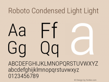 Roboto Condensed Light Light Version 2.001240; 2014图片样张