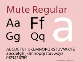 Mute Regular Version 1.1 2015 Font Sample