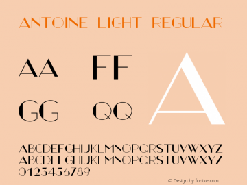 Antoine Light Regular Version 1.001;PS 001.001;hotconv 1.0.70;makeotf.lib2.5.58329 Font Sample