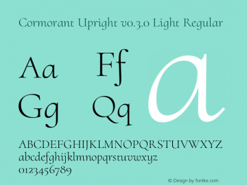 Cormorant Upright v0.3.0 Light Regular Version 1.000;PS 000.003;hotconv 1.0.70;makeotf.lib2.5.58329图片样张