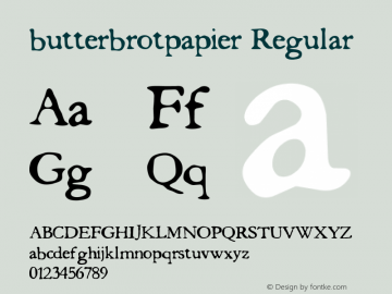butterbrotpapier Regular Version: 04/29/00 16:30:29图片样张