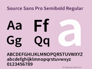 Source Sans Pro Semibold Regular Version 2.020;PS 2.0;hotconv 1.0.86;makeotf.lib2.5.63406图片样张