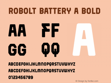 Robolt Battery A Bold Version 1.000 Font Sample