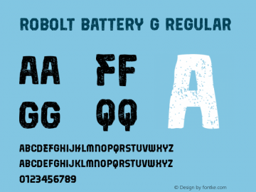 Robolt Battery G Regular Version 1.000 Font Sample