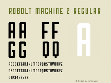 Robolt Machine 2 Regular Version 1.000 Font Sample