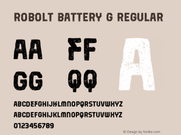 Robolt Battery G Regular Version 1.000 Font Sample