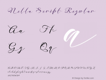 Nella Script Regular Version 1.006图片样张