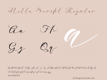 Nella Script Regular Version 1.006图片样张