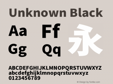 Unknown Black Version 1.0 Font Sample