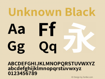 Unknown Black Version 1.0 Font Sample