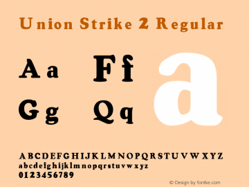 Union Strike 2 Regular Altsys Fontographer 3.5  3/31/92 Font Sample