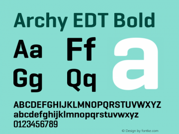 Archy EDT Bold Version 2.002 Font Sample