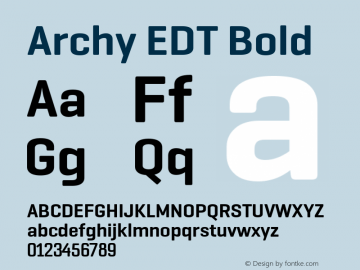 Archy EDT Bold Version 2.002 Font Sample