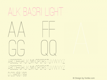 ALK Basri Light Version 1.000 Font Sample