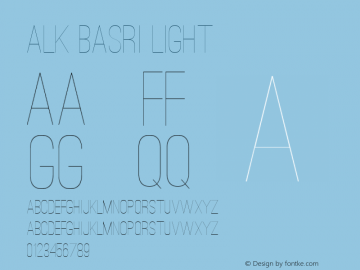 ALK Basri Light Version 1.000 Font Sample