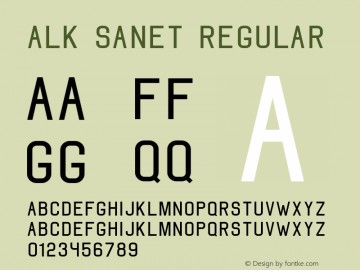 ALK Sanet Regular Version 1.000 Font Sample