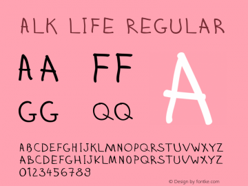 ALK Life Regular Version 1.000 Font Sample