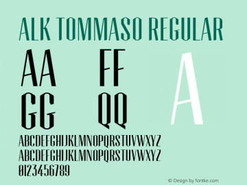 ALK Tommaso Regular Version 1.001 Font Sample