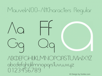 MauveW00-AltCharacters Regular Version 2.20 Font Sample