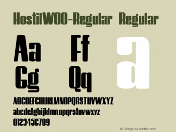 HostilW00-Regular Regular Version 1.00 Font Sample