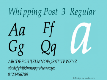 Whipping Post 3 Regular 1.0 Sun Apr 30 14:32:47 1995 Font Sample