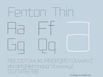 Fenton Thin Version 1.000 2015 initial release Font Sample