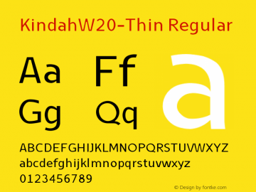 KindahW20-Thin Regular Version 1.00 Font Sample