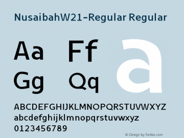 NusaibahW21-Regular Regular Version 1.00 Font Sample