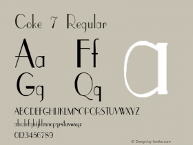 Coke 7 Regular 1.0 Sun Apr 30 16:32:24 1995 Font Sample