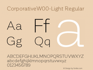 CorporativeW00-Light Regular Version 1.00 Font Sample