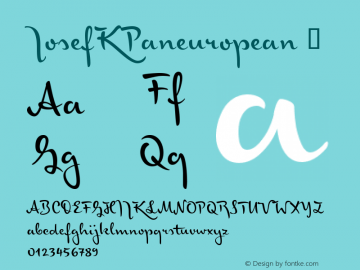 JosefKPaneuropean ☞ Version 1.001;com.myfonts.easy.juliasys.josef-k-paneuropean.regular.wfkit2.version.4rXc Font Sample