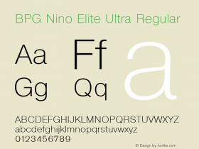 BPG Nino Elite Ultra Regular Version 3.005 2008 Font Sample