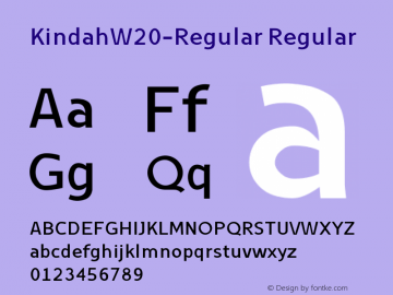 KindahW20-Regular Regular Version 1.00 Font Sample