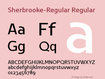 Sherbrooke-Regular Regular Version 2.00 Font Sample