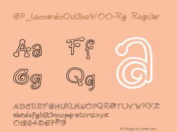 GP_LeonardoOutlineW00-Rg Regular Version 1.00 Font Sample