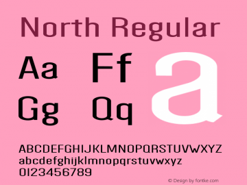North Regular Version 1.000;PS 001.001;hotconv 1.0.56 Font Sample