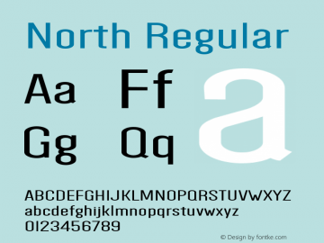 North Regular Version 1.000;PS 001.001;hotconv 1.0.56 Font Sample
