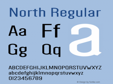 North Regular Version 1.00 2015 Font Sample