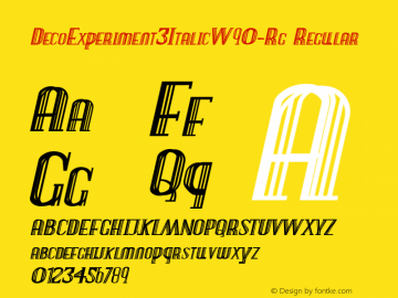 DecoExperiment3ItalicW90-Rg Regular Version 1.00 Font Sample