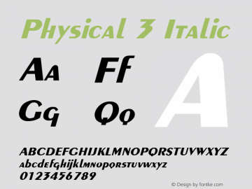 Physical 3 Italic 1.0 Sun Apr 30 19:10:03 1995图片样张