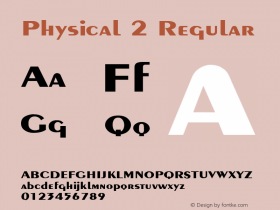 Physical 2 Regular 1.0 Sun Apr 30 19:12:18 1995 Font Sample