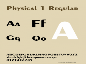 Physical 1 Regular 1.0 Sun Apr 30 19:20:59 1995 Font Sample