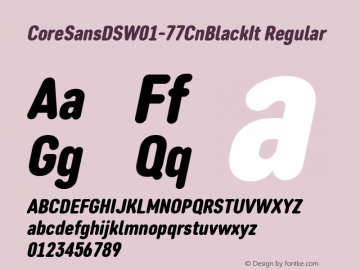 CoreSansDSW01-77CnBlackIt Regular Version 1.10 Font Sample