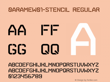 0ArameW01-Stencil Regular Version 1.20 Font Sample