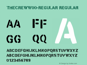 TheCrewW00-Regular Regular Version 2.00 Font Sample