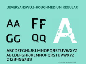 DeverSansW03-RoughMedium Regular Version 1.00 Font Sample