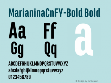 MarianinaCnFY-Bold Bold Version 1.000 Font Sample