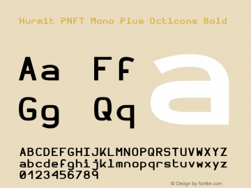 Hurmit PNFT Mono Plus Octicons Bold Version 1.21;Nerd Fonts 0.5. Font Sample